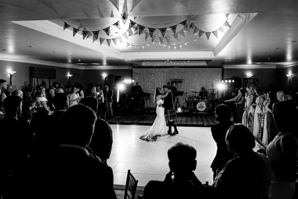 first dance with fife best wedding band the dirty martinis 9.3.21 Leanne & David Rintoul Craigsanquhar Hotel